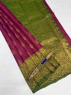 VSM160 - purple color body , green color pallu , blouse