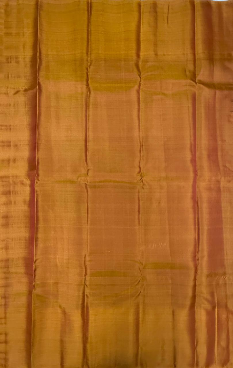 VSM164 - dual green color body , mustard color pallu , blouse&nbsp;