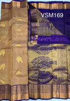VSM169 - chocolate brown color body , violet color pallu , blouse&nbsp;