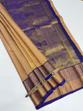 VSM169 - chocolate brown color body , violet color pallu , blouse&nbsp;