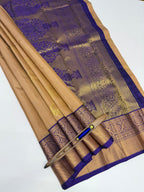VSM169 - chocolate brown color body , violet color pallu , blouse&nbsp;