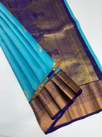 VSM170 - sky blue color body , violet color pallu , blouse&nbsp;