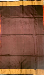 VSZB244 - green color body , dark brown color pallu , blouse - Pure silk saree
