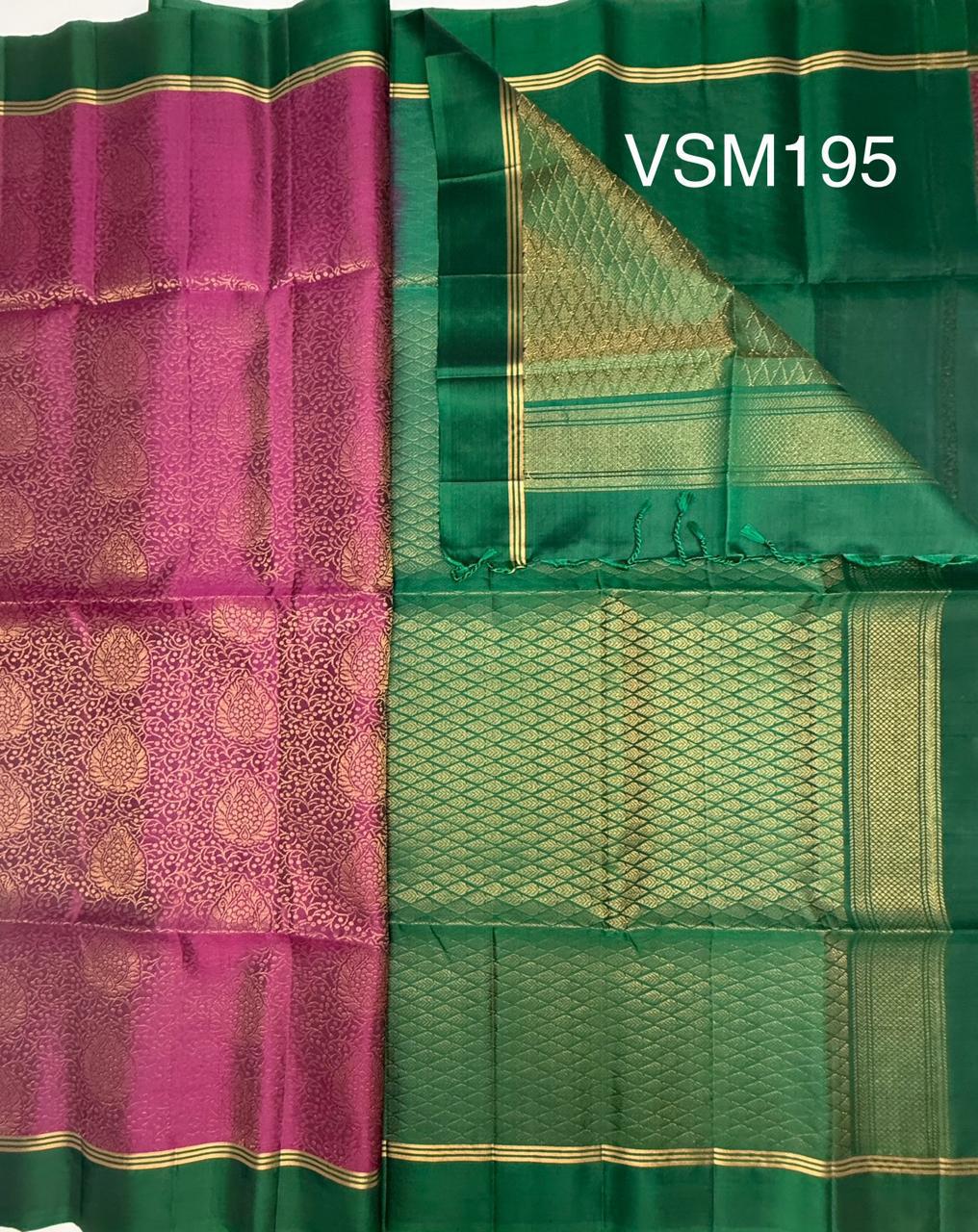 VSM195 - purple color body , bottle green color pallu , blouse&nbsp;