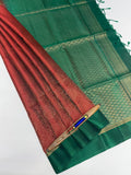 VSM210 - maroon color body , bottle green color pallu , blouse&nbsp;