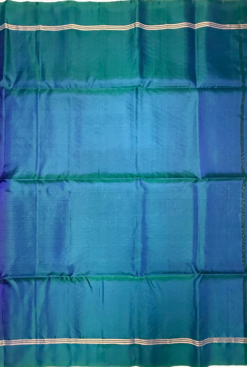 VSM211 - ink blue color body , peacock green color pallu , blouse&nbsp;