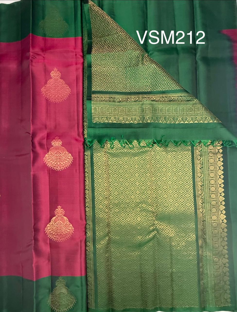 VSM212 - purple color body , green color pallu , blouse&nbsp;