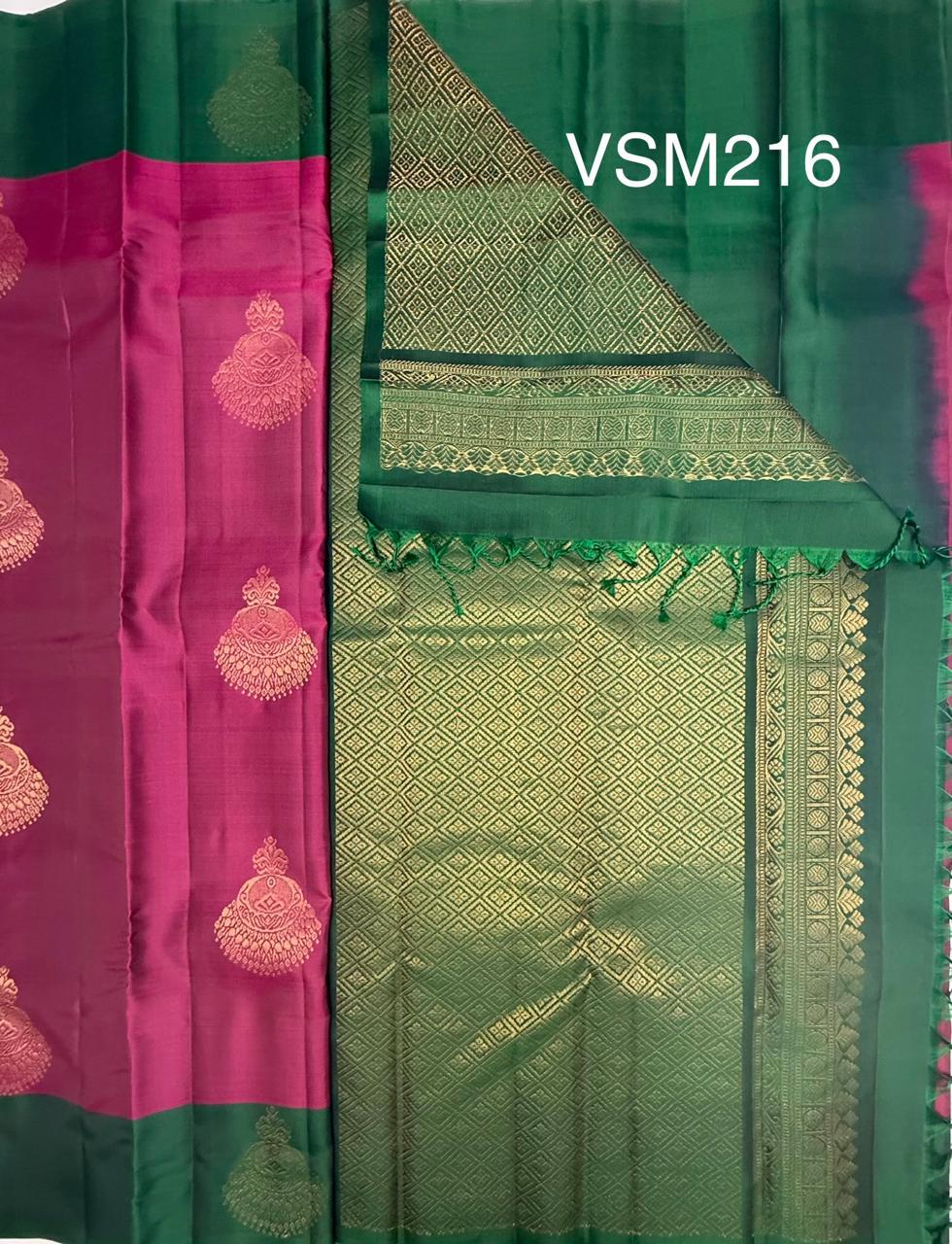 VSM216 - purple color body , bottle green color pallu , blouse&nbsp;