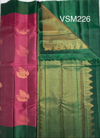 VSM226 - purple color body , green color pallu , blouse&nbsp;