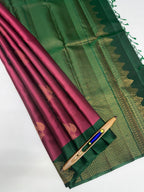 VSM226 - purple color body , green color pallu , blouse&nbsp;