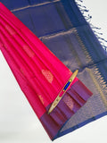 VSM235 - magenta color body , ink blue color pallu , blouse&nbsp;
