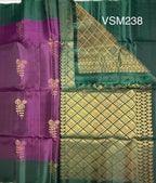 VSM238 - dark purple color body , peacock green color pallu , blouse&nbsp;