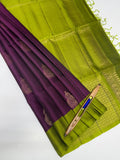 VSM239 - purple color body , green color pallu , blouse&nbsp;