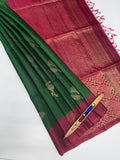 VSM241 - bottle green color body , purple color pallu , blouse&nbsp;
