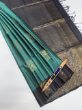 VSM243 - pastel blue color body , grey color pallu , blouse&nbsp;