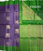 VSM245 - lavender color body , green color pallu , blouse&nbsp;