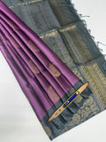 VSM247 - lavender color body , grey color pallu , blouse&nbsp;