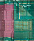 VSM257 - onion pink color body , peacock green color pallu , blouse&nbsp;