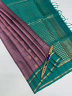 VSM257 - onion pink color body , peacock green color pallu , blouse&nbsp;