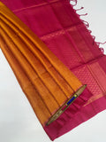 VSM262 - mustard yellow color body , rani pink color pallu , blouse&nbsp;