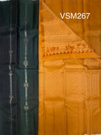 VSM267 - bottle green color body , musatard color pallu , blouse&nbsp;