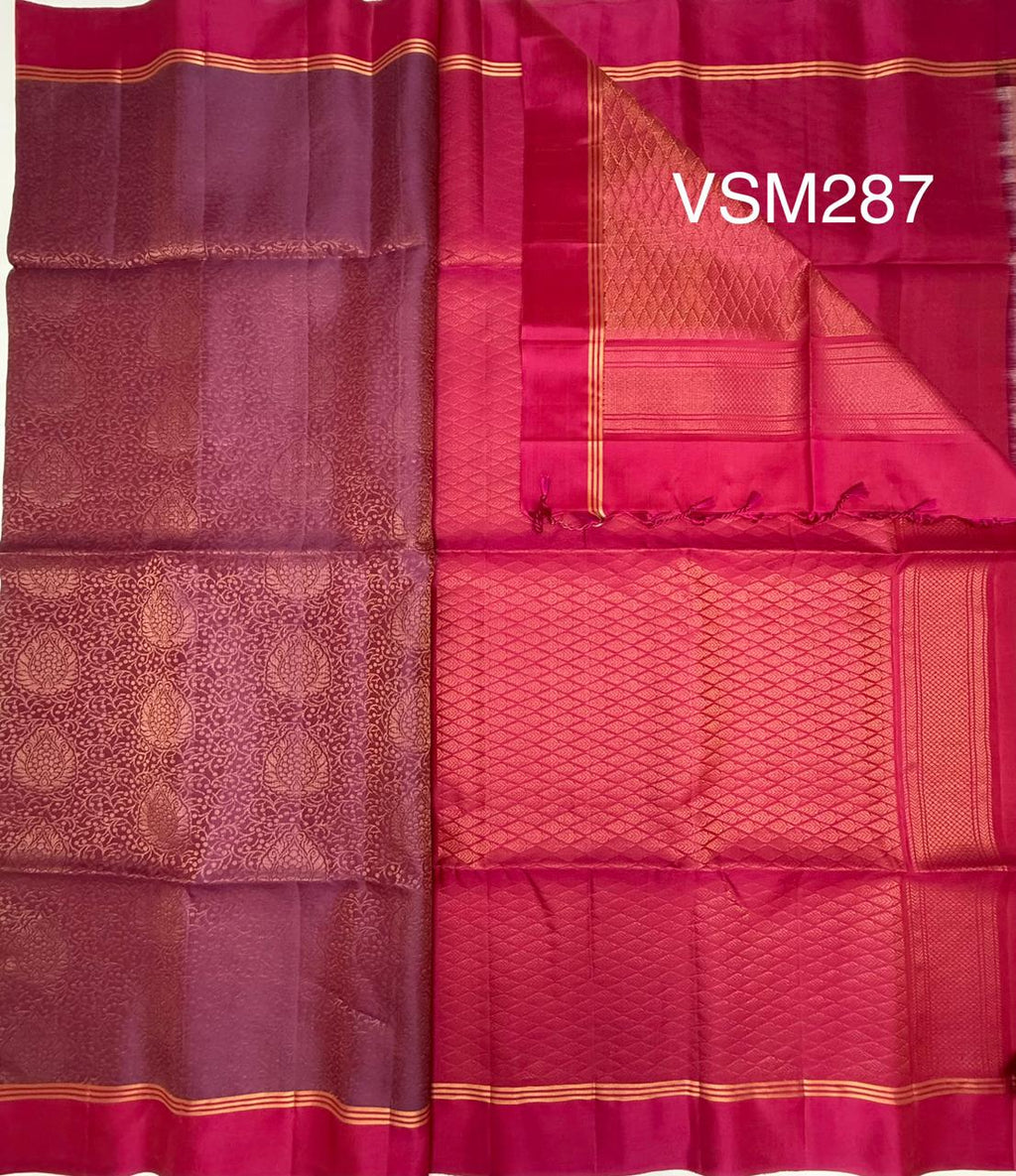 VSM287 - light pink color body , rani pink color pallu , blouse&nbsp;