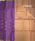 VSM293 - lavender color body , light peach color pallu , blouse&nbsp;