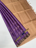 VSM293 - lavender color body , light peach color pallu , blouse&nbsp;