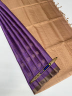 VSM293 - lavender color body , light peach color pallu , blouse&nbsp;