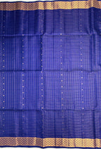 VSF951 - navy blue color body, pallu,blouse - Pure silk saree