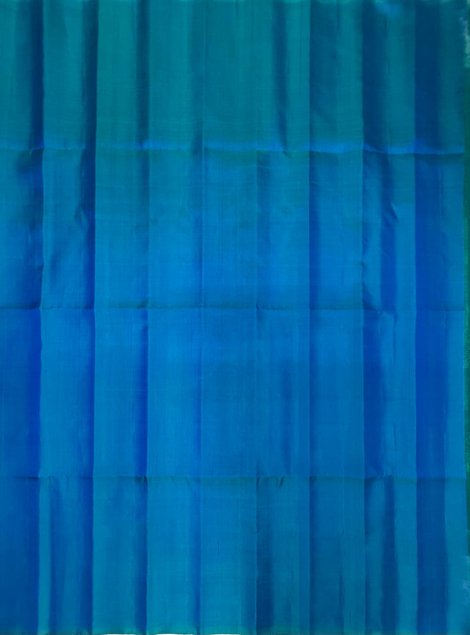 VSS479 - peacock blue color body, pallu , blouse pure silk saree