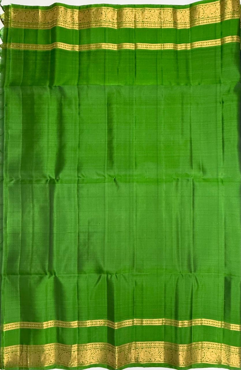 VSF934 - navy blue color body , green color pallu,blouse - Pure silk saree