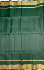 VSF940 - blue color body ,&nbsp; bottle green color pallu,blouse - Pure silk saree