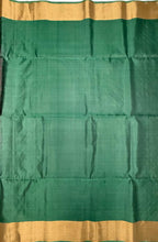VSOH441 - chocolate brown color body , pastel green color pallu , blouse - Pure silk saree