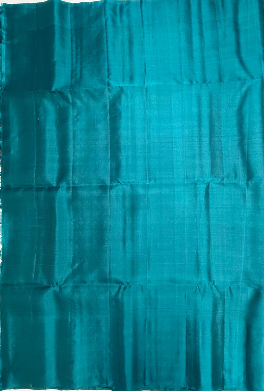 VST250 - dark purple color body , peacock blue color pallu , blouse - Pure silk saree