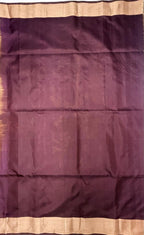 VSZB245 - honey brown color body , dark purple color pallu , blouse - Pure silk saree