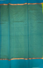 VSKC632 - parrot green color body, sky blue color pallu , blouse.