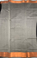 VSKC606 - black color body , grey color pallu , blouse.