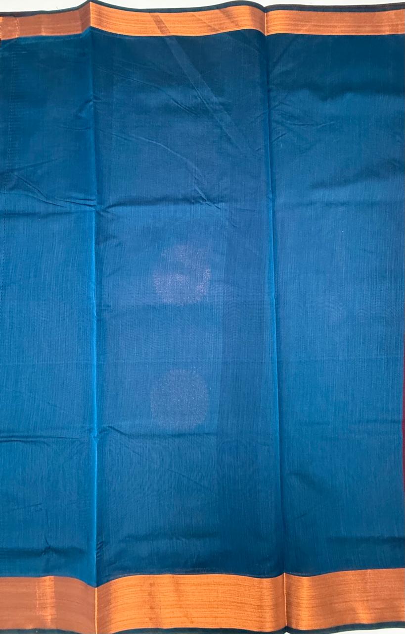 VSKC609 - dark purple color body , blue color pallu , blouse.