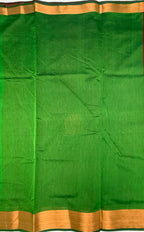 VSKC610 - honey brown color body , green color pallu , blouse.