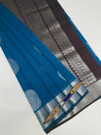 VSKC602 - blue color body , dark purple color pallu , blouse.