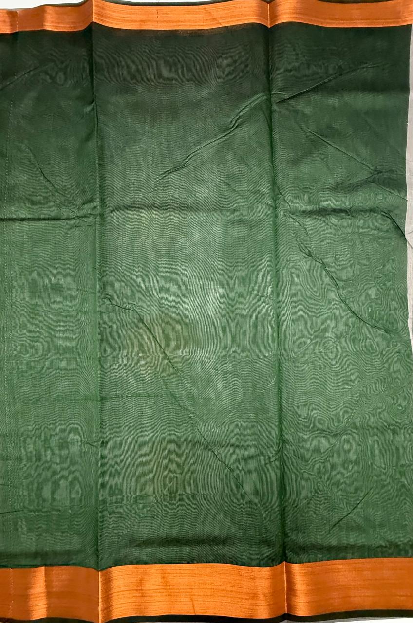 VSKC612 - grey color body , bottle green color pallu , blouse.