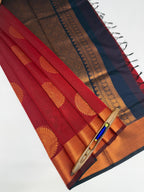 VSKC613 - maroon color body , navy blue color pallu , blouse.