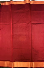 VSKC615 - bottle green color body , maroon color pallu , blouse.