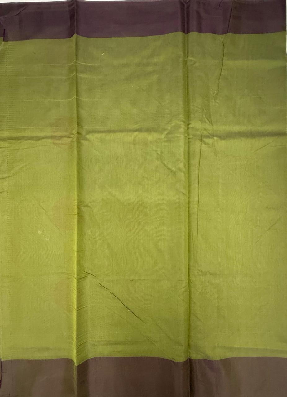 VSKC619 - olive green color body , pallu , blouse.