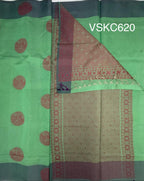 VSKC620 - pastel green color body, pallu , blouse.