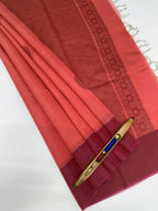 VSKC624 - peach with pink color body , pallu , blouse.