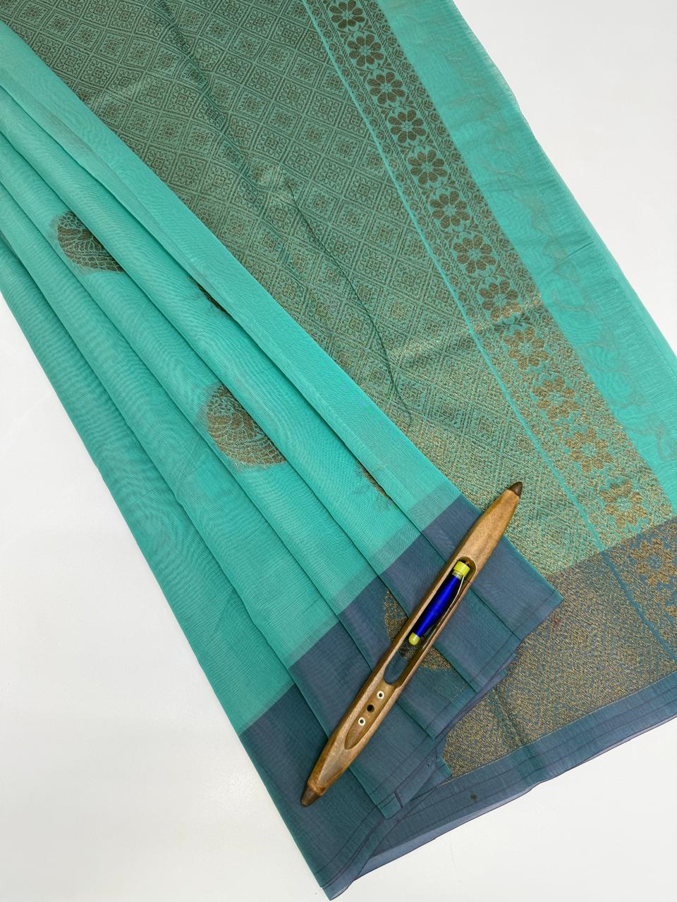 VSKC626 - sky blue color body, pallu , blouse.