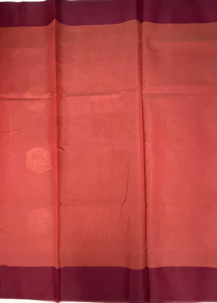 VSKC630 - red with pink color body , pallu , blouse.