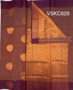 VSKC629 - chocolate brown color body , pallu , blouse.